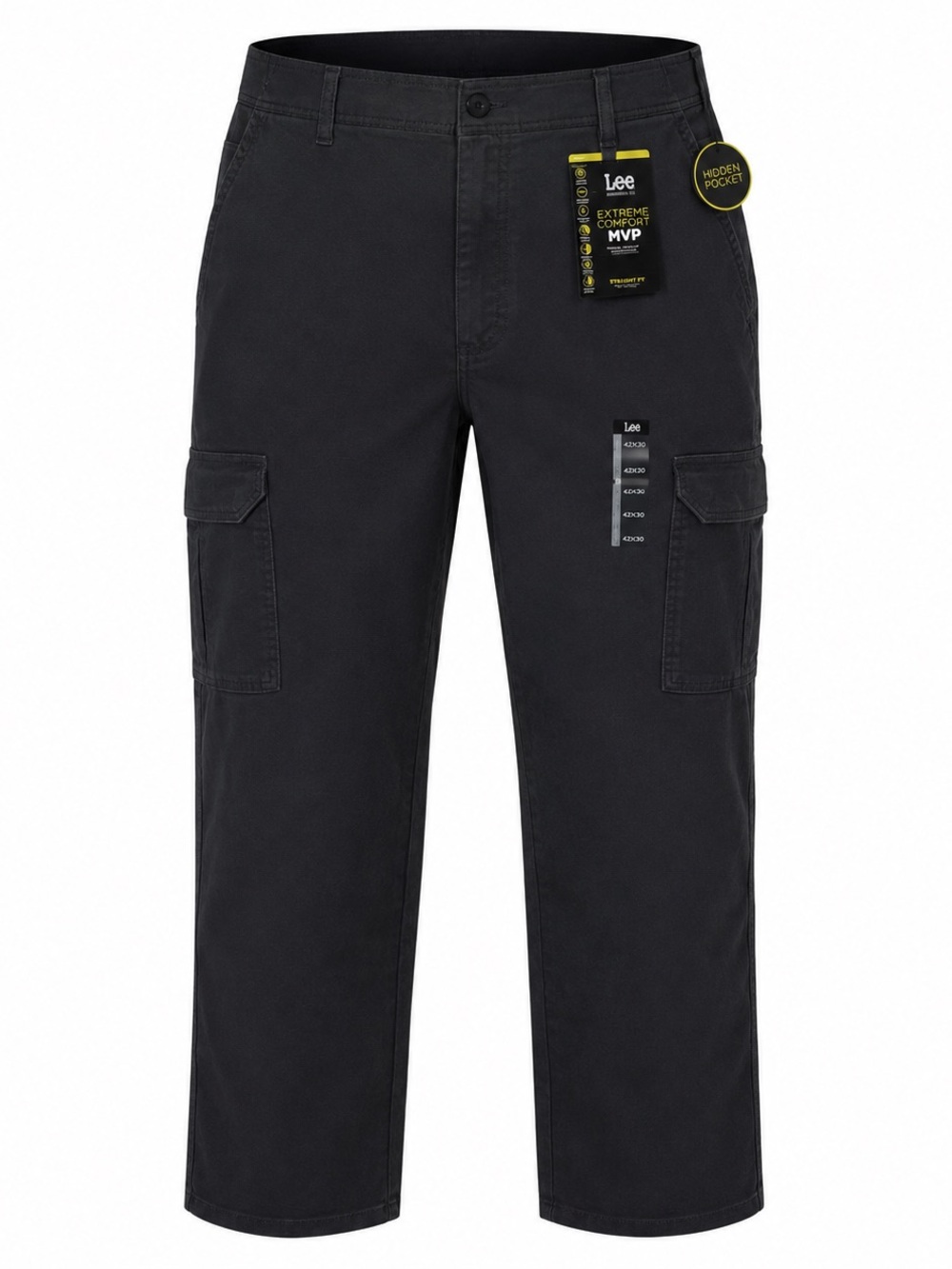 Lee Extreme Comfort MVP Cargo Pants Men’s 36x29 Dark Gray/Black Straight Fit NWT